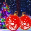 60 cm Outdoor Weihnachten Aufblasbare Dekorierte Kugel Leuchten PVC Riesige Große Kugeln Weihnachtsbaum Dekorationen Ball Mit Licht Ornament 4