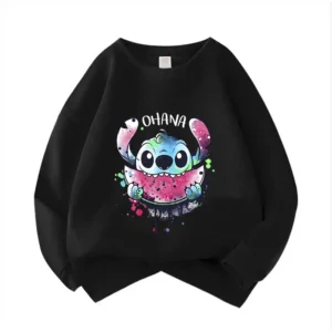 Crech Neck Hoodie Anime Kinder Streetwear Stich Kinder Hoodie Nette Kinder Sweatshirt Manga Kleidung Kind Mädchen Junge Top Hoody