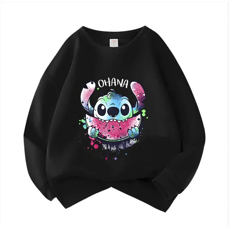 Crech Neck Hoodie Anime Kinder Streetwear Stich Kinder Hoodie Nette Kinder Sweatshirt Manga Kleidung Kind Mädchen Junge Top Hoody