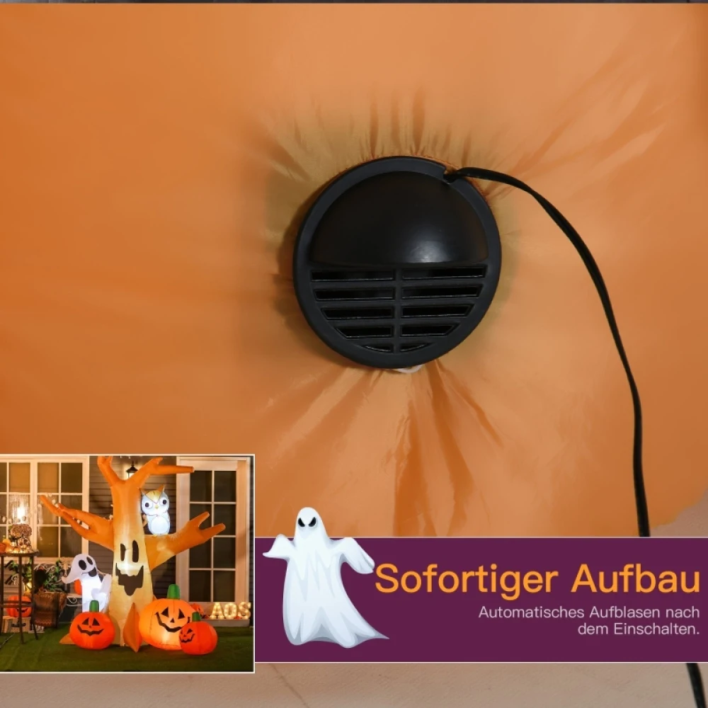 Aufblasbare Halloween-Geister-Luftfigur, leuchtend, Deko, 120/240 cm (aufblasbarer Geisterbaum), geeignet für Halloween-Party-Aktivitäten 6