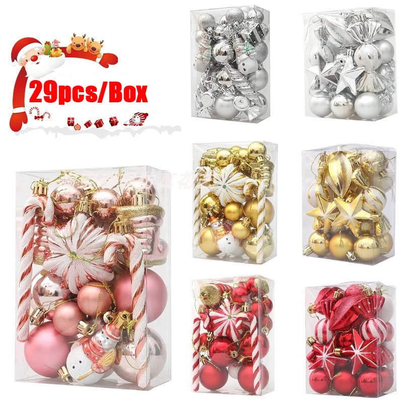 20/29 stücke Weihnachten Ball Dekoration Hängen Weihnachten Baum Anhänger Ornamente Für Home Room Decor Neue Jahr 2026 Geschenke Zubehör