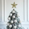 12 Teile/satz Gold Vintage Weihnachten Kugeln Ornamente Weiß Gold Weihnachten Baum Hängen Anhänger Weihnachten Neue Jahr Party Decor Navidad 2
