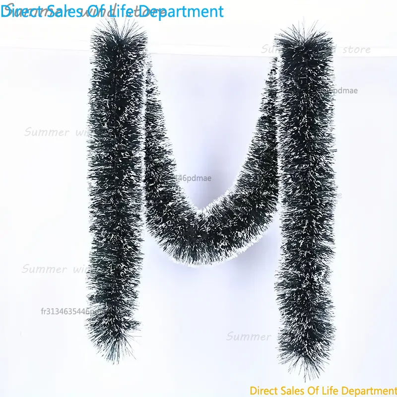 2M Weihnachtsdekoration Girlande Weihnachtsbaum Ornament Weiß Dunkelgrün Zuckerrohr Lametta Bar Tops Band Party Anhänger Hochzeit Wanddekoration 4