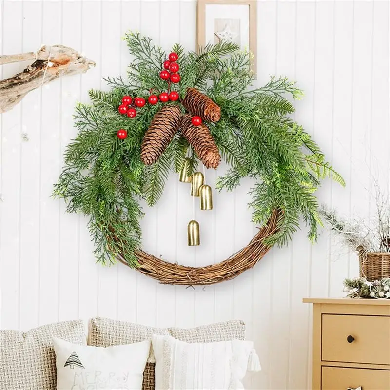 Weihnachts kranz Bauernhaus Boho Girlande Glocke Girlande Tür hängen Weihnachts baum Ornamente hängen Ornamente Weihnachten 3