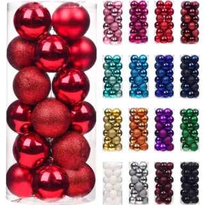 Neue 24 teile/los 8 cm Farbe Dekoration Ball Weihnachten Baum Hängen Ornamente Glänzende Flitter Ball Für Home House Bar party Decor