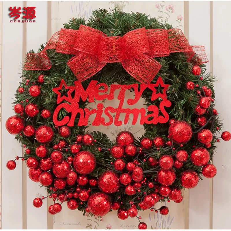 Heißer verkauf Weihnachten kranz 30CM40cm rattan kranz tür hängen einkaufszentrum hotel fenster Weihnachten dekoration 3