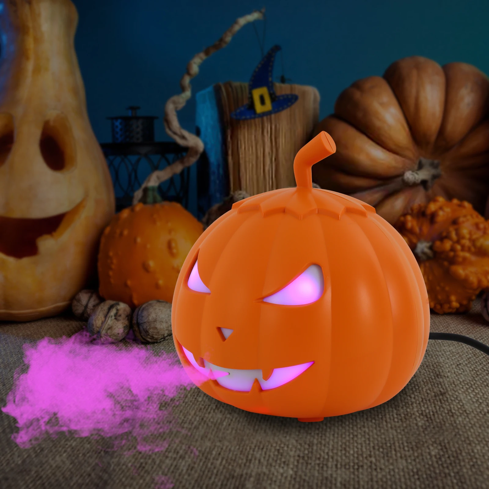 Halloween-LED-Nebelmaschine – Mini-Kürbis-Design für Außen- und Innendekorationen 1