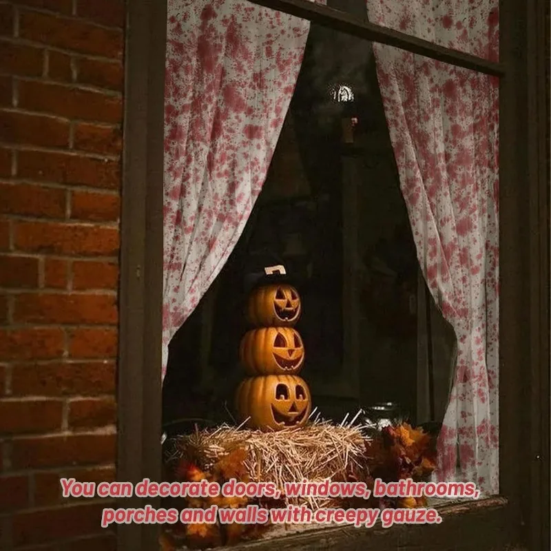 FePen 2pcs Halloween Türvorhang, Halloween Türvorhang, Halloween Blutiger Türvorhang, 5
