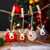 20/1Pcs Weihnachten Filz Holz Elch Hängende Ornamente Nette Rentier Weihnachten Baum Dekor Anhänger Neue Jahr Party Kinder Geschenke dekoration 2