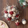 8/16 stücke 6cm Weihnachten Ball Rot Grün Plaid Stricken Ball mit Tannenzapfen Hängen Ornament für Weihnachten baum Ball Dekorationen Navidad 4