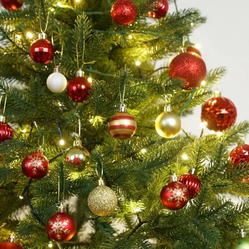 1 Set mit 50 Stück 4 cm bunten Weihnachtskugel-Anhängern, Weihnachtsbaum, Heiligabend, Neujahr, Karneval, Bar, Heimdekoration im Freien 3