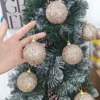 36/6PCS Glitter Weihnachten Kugeln Weihnachten Baum Hängen Anhänger Champagner Gold Funkelnden Weihnachten Ball Party Decor Ornament liefert 2