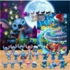 Anime Disney Stitch Weihnachten Advents kalender Box Kawaii Lilo & Stich Modell Puppe Figuren Geschenk Kind Junge Spielzeug Weihnachts geschenke 3