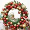 1 Set mit 50 Stück 4 cm bunten Weihnachtskugel-Anhängern, Weihnachtsbaum, Heiligabend, Neujahr, Karneval, Bar, Heimdekoration im Freien 5