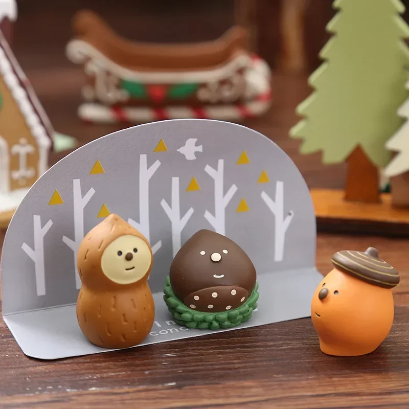 Dekorative Zakka, kreative Mikrolandschaft, Kunstharz, Weihnachtsgeschenk, Zuhause, Erdnuss, Weihnachtsmann, Kastanie, Persimmon, Baumkollektionen 3
