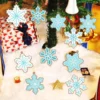 Winter-Hängeornamente, blaue Schneeflocken-Ornamente mit Seilen, weihnachtliche Silikon-Anhänger, Baumdekoration für Zuhause, Partyzubehör 4