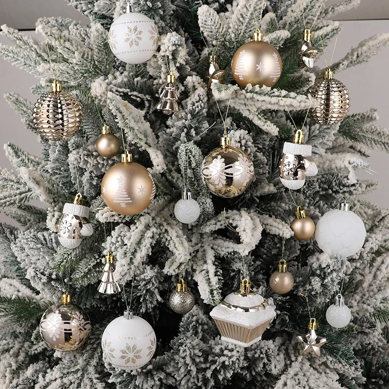 42PCS 6CM Weihnachten Ball Champagner Weihnachten Baum Hängen Anhänger Ornamente 2025 Weihnachten Home Dekoration 2026 Neue jahr Party Geschenke 5