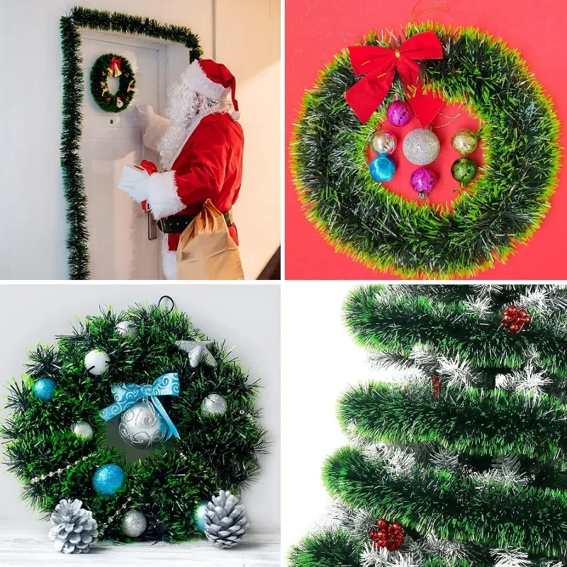 Weihnachten Lametta Bänder Grün Zuckerrohr Band Girlande Weihnachten Baum Hängen Anhänger Kranz Ornament Home Party Decor Liefert Großhandel 6