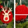 20/1Pcs Weihnachten Filz Holz Elch Hängende Ornamente Nette Rentier Weihnachten Baum Dekor Anhänger Neue Jahr Party Kinder Geschenke dekoration 6