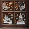 Wiederverwendbare Weihnachts-Fensteraufkleber, doppelseitiger Rentier-Schneeflocken-Aufkleber für Glas, einfach aufzutragen, abnehmbare PVC-Dekoration 2