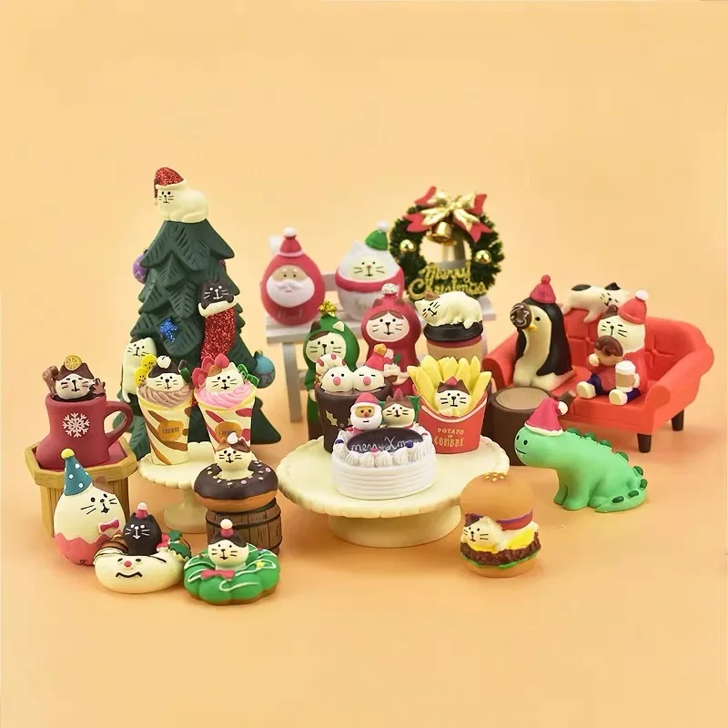 Zakka Figuren Weihnachten Janpese Kreative Exquisite Matte Weihnachten Harz Kleine Dekoration Schwan Puff Ukulele Schlitten Sofa Rentier 5