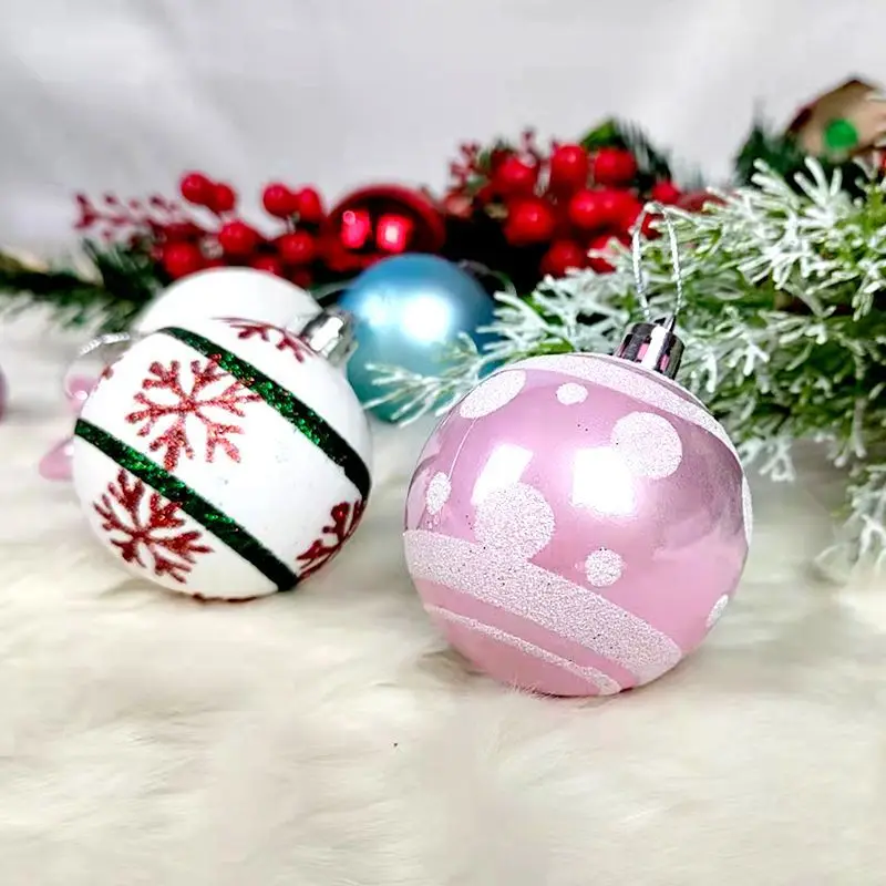 Weihnachten 3-6 cm Boxed Ball Anhänger 42 Stücke/44 Stücke Farbe Weihnachtsbaum Ball Dekoration Set Kreative Urlaub Geschenke für Freunde 5