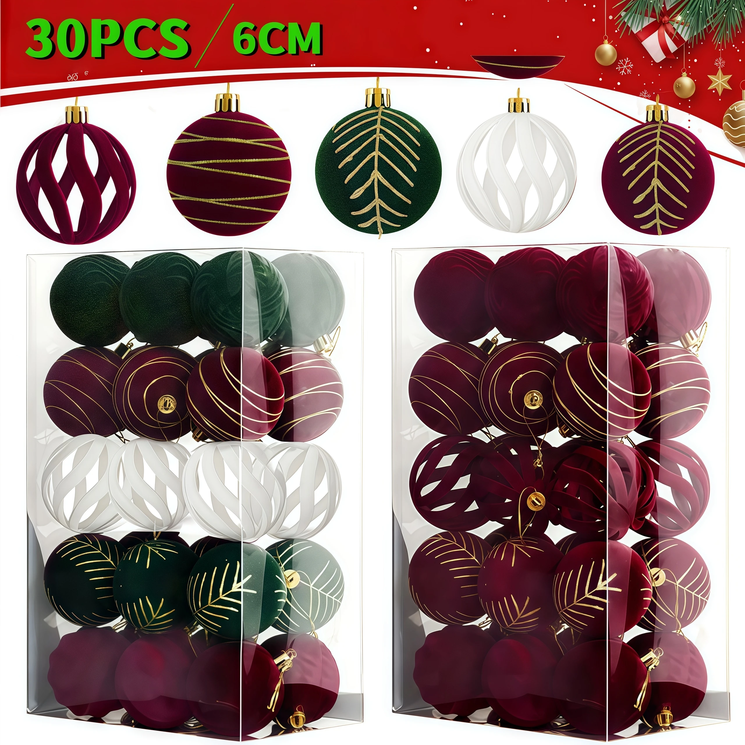 Weihnachtskugeln Weihnachtsbaumschmuck Weihnachten hängende Baumanhänger Home Party Weihnachtsbaum Dekor Neujahr Geschenke Dekoration 3