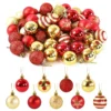 50 Teile/schachtel Weihnachtsbaum Kugeln Ornament Rot Gold Hängen Flitter Anhänger 2025 Weihnachten Dekoration für Zuhause 2026 Neue Jahr Geschenke 2