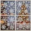 Neujahrstapete, Weihnachten Glitzer Schneeflocke Fensteraufkleber, elektrostatische Wandaufkleber Schneeflocke Tür Glas Dekor Aufkleber 3