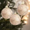 36/6PCS Glitter Weihnachten Kugeln Weihnachten Baum Hängen Anhänger Champagner Gold Funkelnden Weihnachten Ball Party Decor Ornament liefert 3