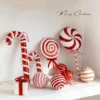 Rot und weiß Candy Lollipop Cane Weihnachtskugel Weihnachtsbaum hängende Anhänger Ornament für Weihnachten Neujahr Party Dekor