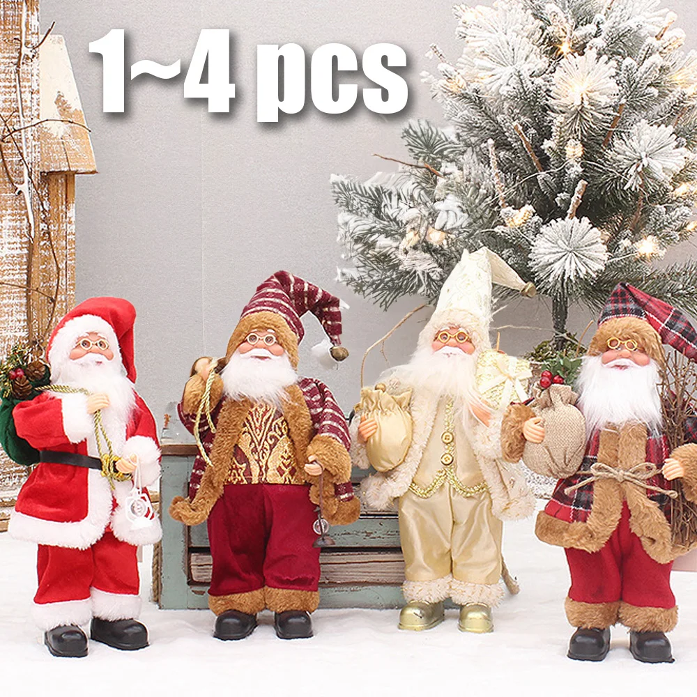 1 ~ 4PCS 2025 Weihnachten Dekoration für Zuhause Santa Claus Plüsch Puppe 30cm Navidad Party Decor Weihnachten ornamente Neue Jahr Geschenk
