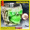 Comanlai Halloween-Dekoration, Skelett-Süßigkeitenschale, elektrisches Skelett mit leuchtenden Augen und gruseligem Klang, Urlaubsatmosphäre-Requisiten 1