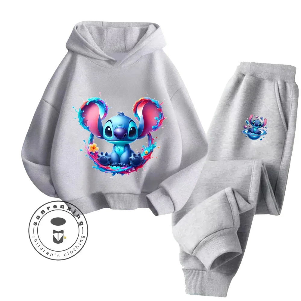 Stich Cartoon erschwing lichen Langarm Hoodie für Kinder Party tragen Spaß Stil fröhliche Atmosphäre lebhaften Frühling Herbst Sport Hoodie Set 3