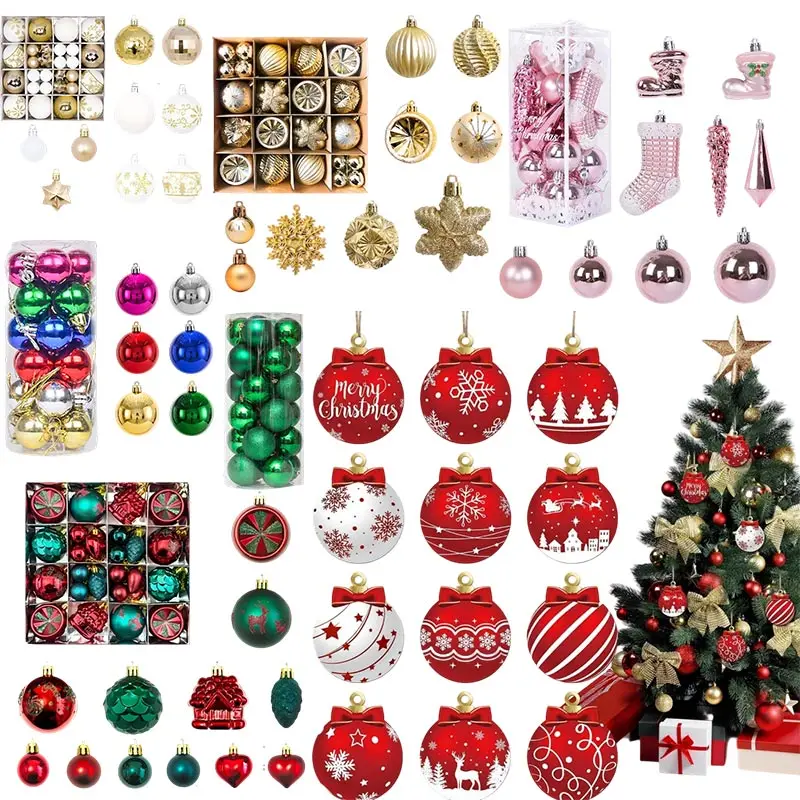 Weihnachtsbaum-Kugel-Dekoration, bemaltes Weihnachtskugel-Set, Weihnachtsbaum-Hängekugeln für drinnen und draußen, festliche Atmosphäre