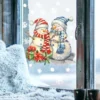 Fensteraufkleber für Neujahr, Cartoon-Schneemann, Weihnachten, Schneeflocke, Fenster-Wandaufkleber, Weihnachten 2024, dekorativer selbstklebender Aufkleber 4