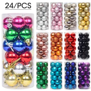 Weihnachtsbaumkugeln, große Weihnachtskugeln zum Aufhängen, Anhänger, mehrfarbige Kugeldekorationen, Weihnachtsbaumschmuck-Set für Zuhause, Party