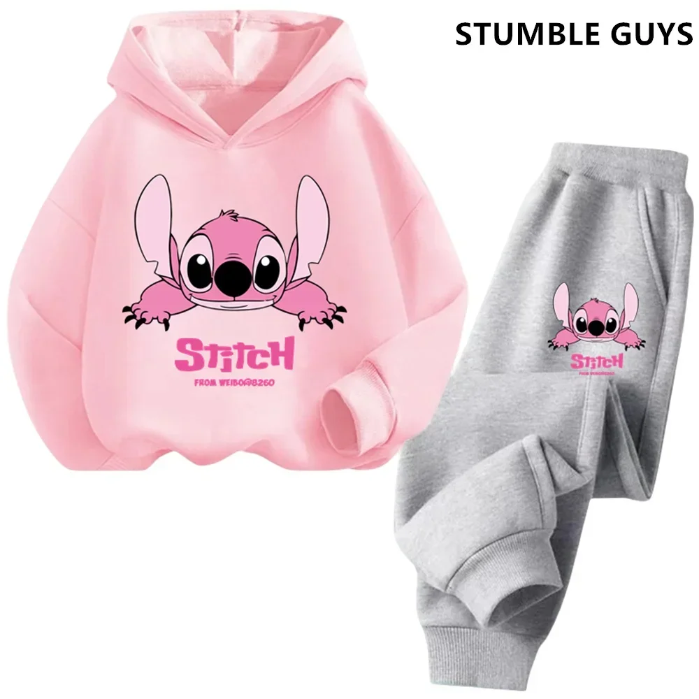 Kinder Hoodies Stich Kawaii Mode Pullover Sweatshirt Anime Trucksuit Manga Cartoons Mädchen Junge Kinder Herbst Casual Kleidung 2