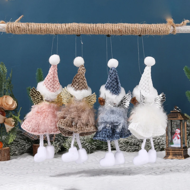 Weihnachtsdekorationen, handgefertigt, Puppenanhänger, Engel, Mädchen, Baum, hängende Ornamente, Weihnachtsanhänger, Geschenk, Spielzeug, Neujahrszubehör 4