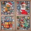 Weihnachten Festliche PVC Statische Glasaufkleber Schneemann Weihnachtsmann Baum – Kein Kleber, wiederverwendbare Weihnachtsdekoration für Zuhause, Party und Ladenfenster 3