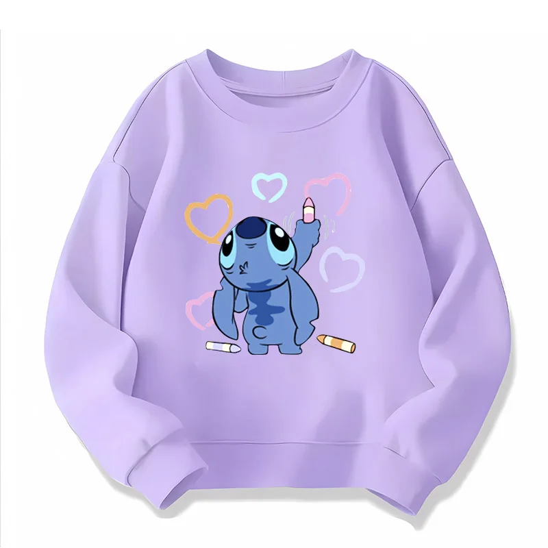 Crech Neck Hoodie Anime Kinder Streetwear Stich Kinder Hoodie Nette Kinder Sweatshirt Manga Kleidung Kind Mädchen Junge Top Hoody 4