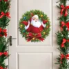 Weihnachtskranz Wandaufkleber Selbstklebender Weihnachtsmann Aufkleber Fenster Glas Tür Home Shop Neujahr Dekor Wohnzimmer Dekoration 3