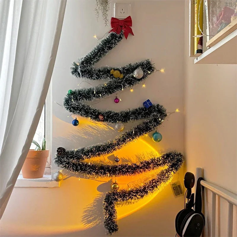 2/60M Weihnachten Lametta Band Grün Zuckerrohr Band Girlande DIY Weihnachten Baum Hängende Ornamente Hochzeit Hause Dekoration pendents 5