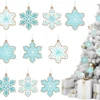 Winter-Hängeornamente, blaue Schneeflocken-Ornamente mit Seilen, weihnachtliche Silikon-Anhänger, Baumdekoration für Zuhause, Partyzubehör