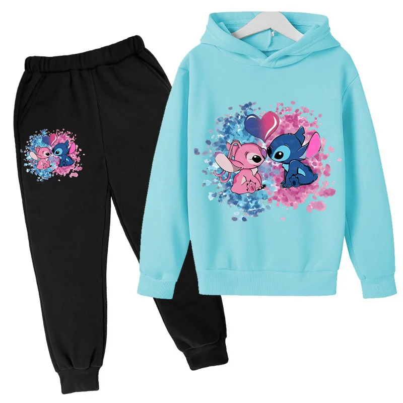 Stitch Man Frühlings- und Herbst-Hoodie-Set, 2-teiliges Set für Jungen und Mädchen, modische Kleidung, 2–12 Jahre alte Kinder, lässiges Sport-Hoodie-Set 3