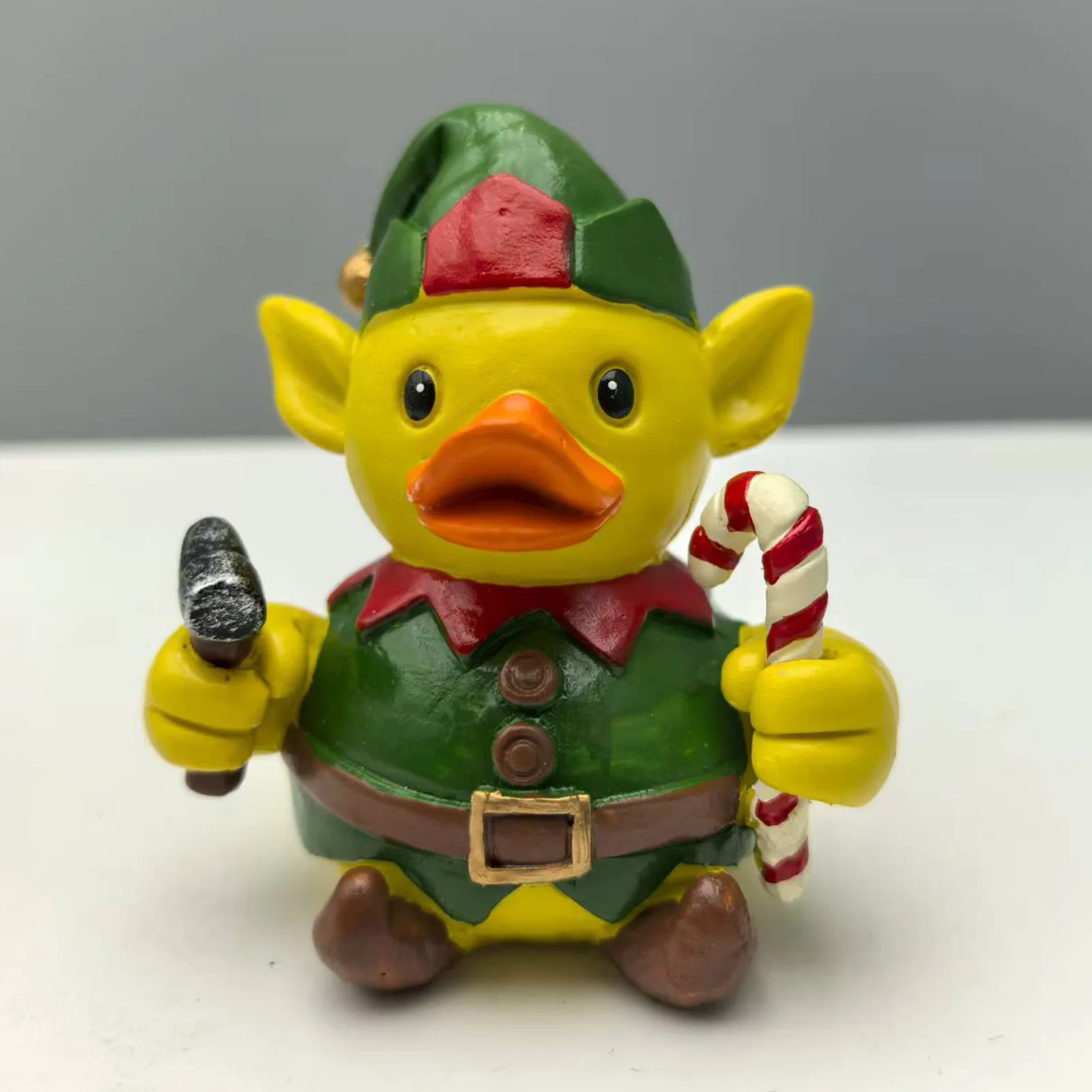 Weihnachts-Enten-Harz-Figur 2025, kreative Weihnachtsmütze, Ente, Desktop-Ornament, Urlaub, Heimdekoration, Bastelgeschenk 3