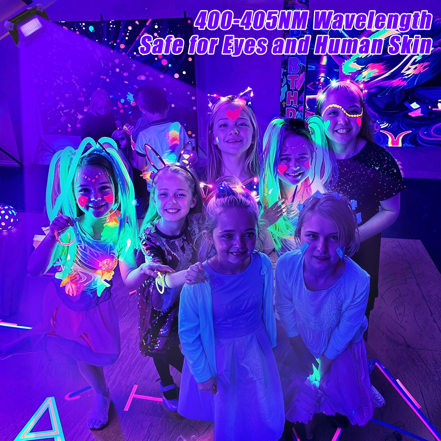 1/2 PCS LED UV Schwarz Lichter Arbeit Licht Bühne Schwarzlicht Ultraviolett Flut Effekt Licht für Halloween Weihnachten Dance DJ Disco Party 4