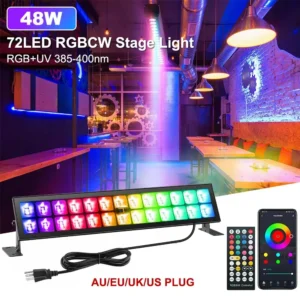 RGB UV LED Flutlicht DJ Disco Party Par Bühnenlicht UV Wandwäsche Lichteffekt Tanzbar Urlaub Hochzeit Weihnachten Halloween Dekorieren