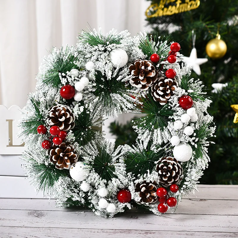 30CM Weihnachten Dekoration Girlande Haustür Fenster Dekoration Weihnachten Kranz Anhänger Ornament Navidad Neue Jahr Party Liefert 2