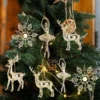 1-5 stücke Weihnachten Hängen Anhänger Gold Schneeflocke Weihnachten Hirsch Ballett Tänzerin Navidad Drop Ornamente Weihnachten Baum Hause Dekoration 6